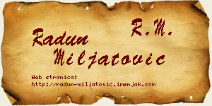 Radun Miljatović vizit kartica